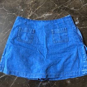 Vintage Medium Wash high waisted Denim Skort